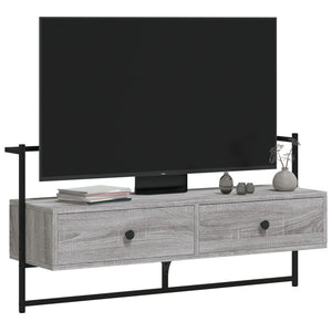 Meuble TV mural vidaXL gris Sonoma 100,5x30x51 cm Bois d'ingénierie