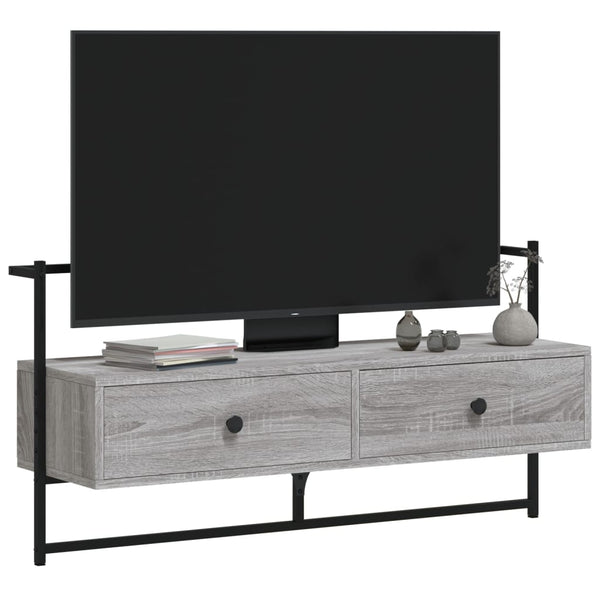 Meuble TV mural vidaXL gris Sonoma 100,5x30x51 cm Bois d'ingénierie