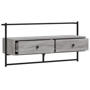 Meuble TV mural vidaXL gris Sonoma 100,5x30x51 cm Bois d'ingénierie