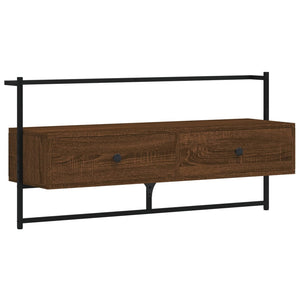 Meuble TV mural vidaXL chêne marron 100,5x30x51 cm bois d'ingénierie