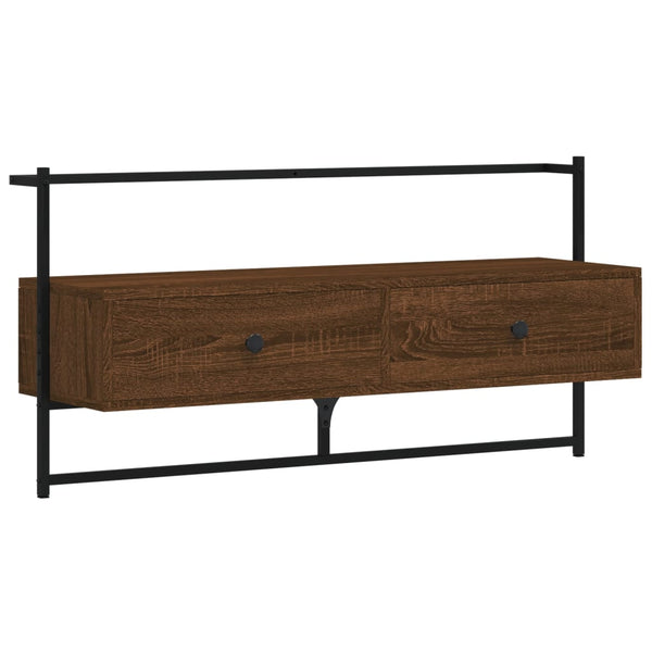 Meuble TV mural vidaXL chêne marron 100,5x30x51 cm bois d'ingénierie