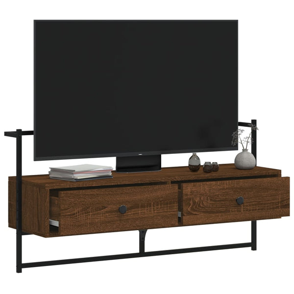 Meuble TV mural vidaXL chêne marron 100,5x30x51 cm bois d'ingénierie
