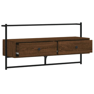 Meuble TV mural vidaXL chêne marron 100,5x30x51 cm bois d'ingénierie
