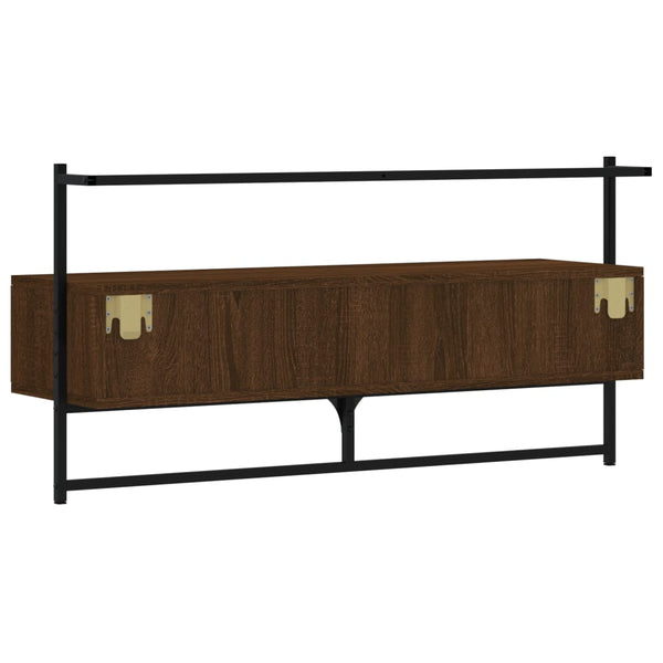 Meuble TV mural vidaXL chêne marron 100,5x30x51 cm bois d'ingénierie