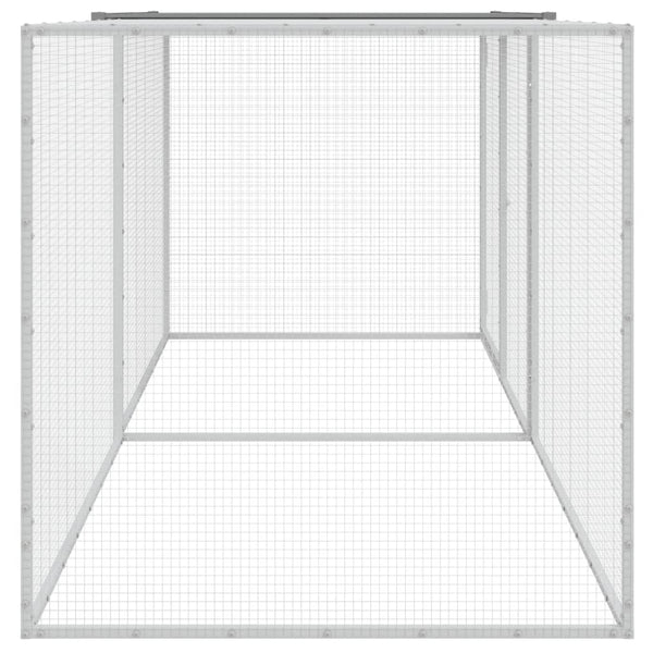 Hühnerkäfig mit Dach Hellgrau 203x98x90 cm