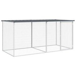Hühnerkäfig mit Dach Anthrazit 203x98x90 cm