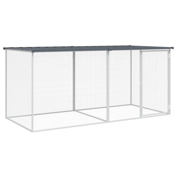 Hühnerkäfig mit Dach Anthrazit 203x98x90 cm