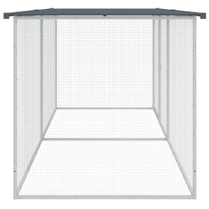 Hühnerkäfig mit Dach Anthrazit 203x98x90 cm