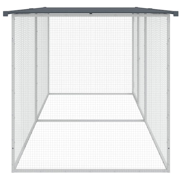 Hühnerkäfig mit Dach Anthrazit 203x98x90 cm