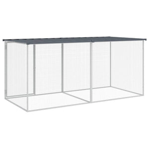 Hühnerkäfig mit Dach Anthrazit 203x98x90 cm