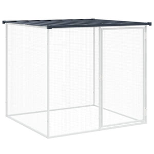 Hühnerkäfig mit Dach Anthrazit 203x98x90 cm