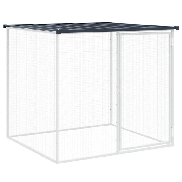 Hühnerkäfig mit Dach Anthrazit 203x98x90 cm