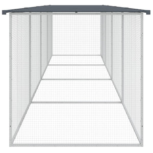Hühnerkäfig mit Dach Anthrazit 403x98x90 cm