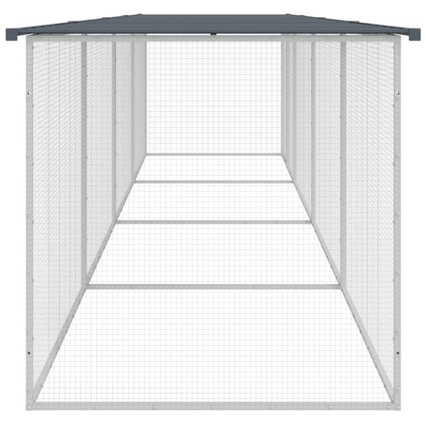 Hühnerkäfig mit Dach Anthrazit 403x98x90 cm