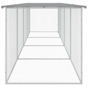vidaXL Poulailler avec toit Gris clair 403x98x90 cm Acier galvanisé