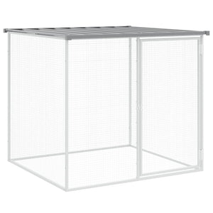 vidaXL Poulailler avec toit Gris clair 403x98x90 cm Acier galvanisé