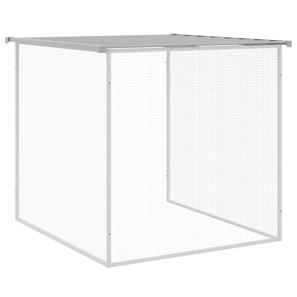 vidaXL Poulailler avec toit Gris clair 403x98x90 cm Acier galvanisé