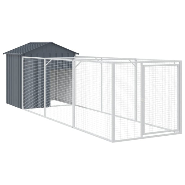 Hundehütte mit Auslauf Anthrazit