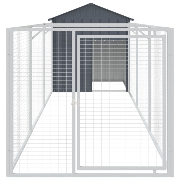 Hundehütte mit Auslauf Anthrazit