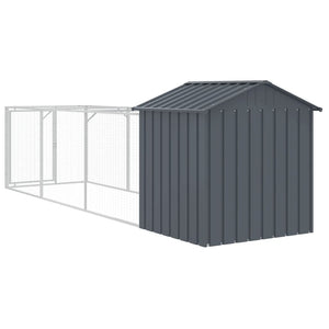 Hundehütte mit Auslauf Anthrazit