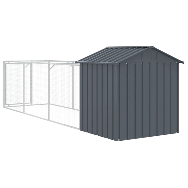Hundehütte mit Auslauf Anthrazit