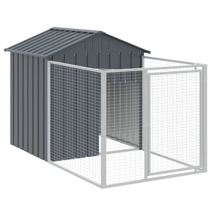 Hundehütte mit Auslauf Anthrazit
