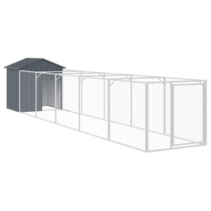 Hundehütte mit Dach Anthrazit, Verzinkt
