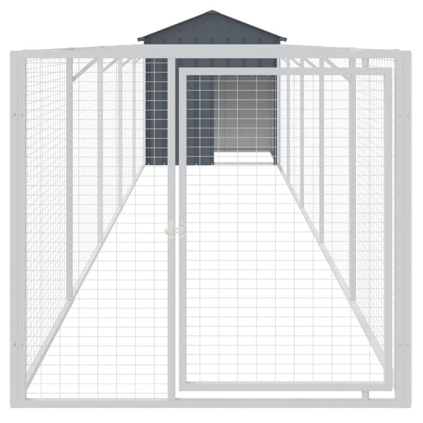Hundehütte mit Dach Anthrazit, Verzinkt
