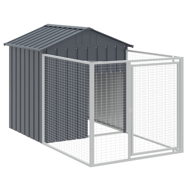 Hundehütte mit Dach Anthrazit, Verzinkt