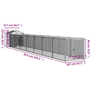 Hundehütte mit Dach Anthrazit
