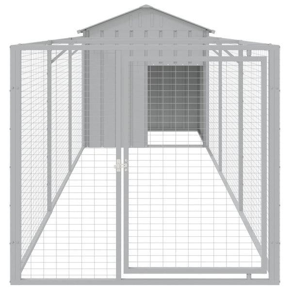 Hundehütte mit Auslauf Hellgrau
