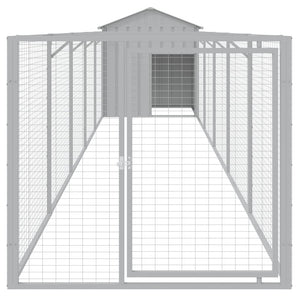 Hundehütte mit Auslauf Hellgrau