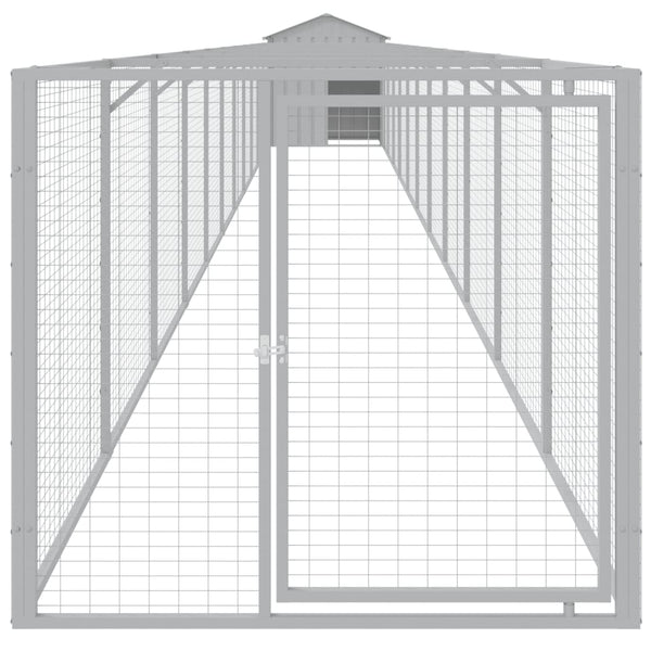 Hundehütte mit Dach, Hellgrau