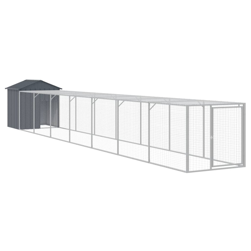 Hühnerkäfig mit Auslauf Anthrazit