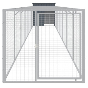 vidaXL Dog Kennel with Run Anthracite 110x813x110cm Galvanized Steel