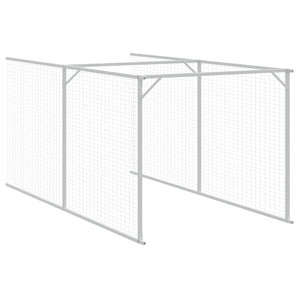 vidaXL Dog Kennel with Run Anthracite 110x813x110cm Galvanized Steel