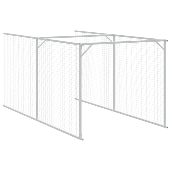 vidaXL Dog Kennel with Run Anthracite 110x813x110cm Galvanized Steel