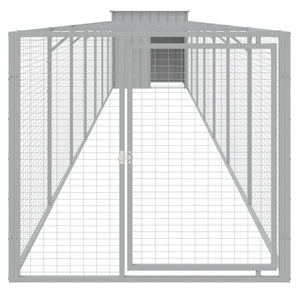 Hundehütte mit Auslauf Hellgrau