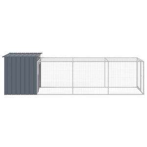 Hühnerkäfig mit Auslauf, Anthrazit, 405 cm