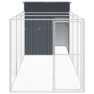 Hundehütte mit Auslauf Anthrazit