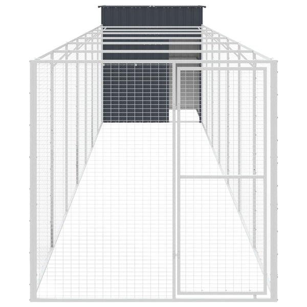 Hundehütte mit Auslauf Anthrazit