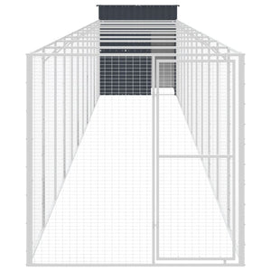 Hundehütte mit Auslauf Anthrazit