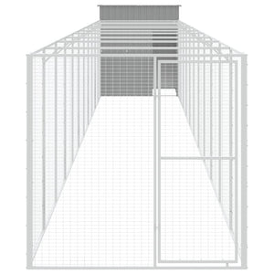 Hundehütte mit Auslauf Hellgrau