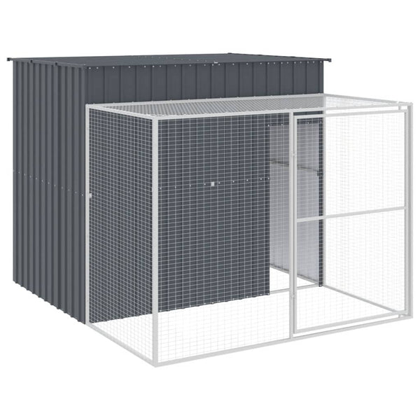 vidaXL Niche avec enclos Anthracite 214x253x181 cm Acier galvanisé
