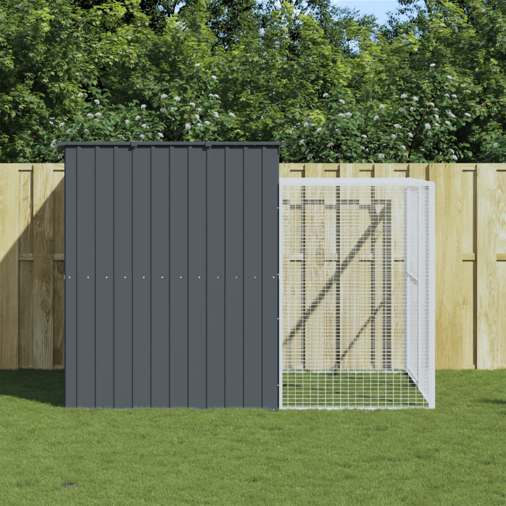 vidaXL Niche avec enclos Anthracite 214x253x181 cm Acier galvanisé