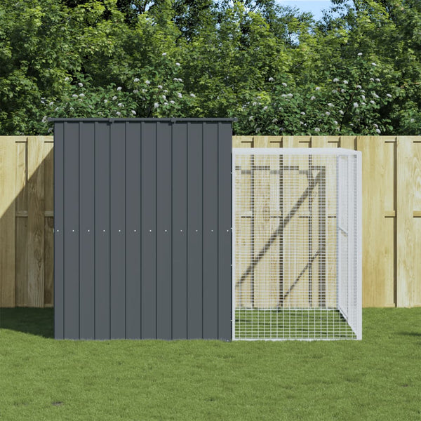 vidaXL Niche avec enclos Anthracite 214x253x181 cm Acier galvanisé