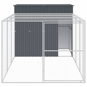Hundehütte mit Auslauf Anthrazit