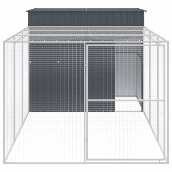 Hundehütte mit Auslauf Anthrazit