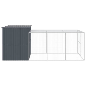 Hundehütte mit Auslauf Anthrazit
