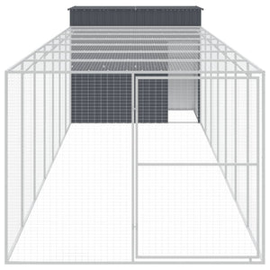 Hundehütte mit Auslauf Anthrazit
